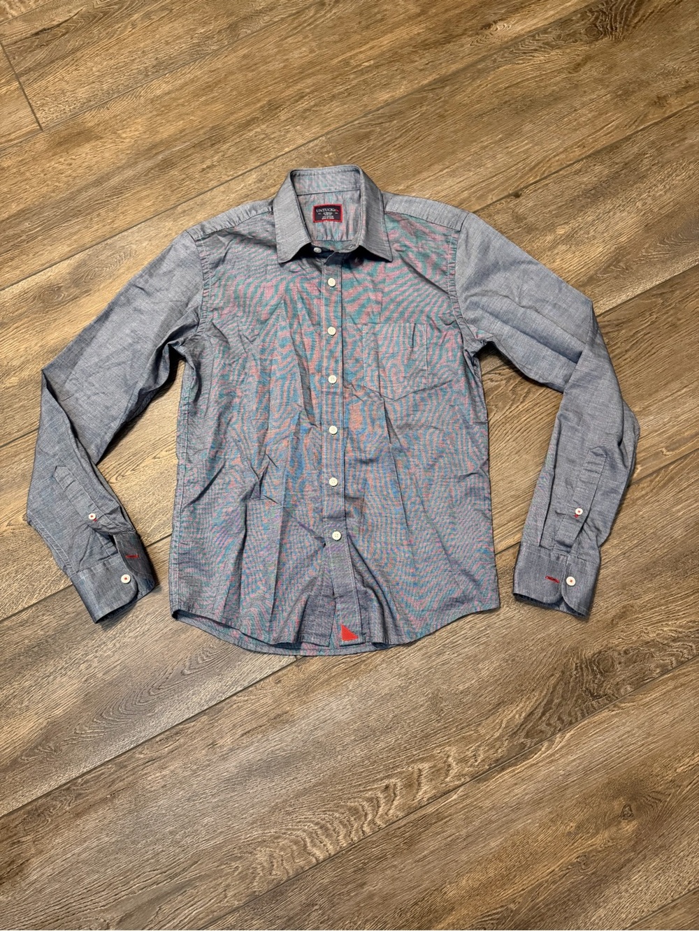 UNTUCKit Men's Blue Microcheck Long-Sleeve Button-Down Shirt
